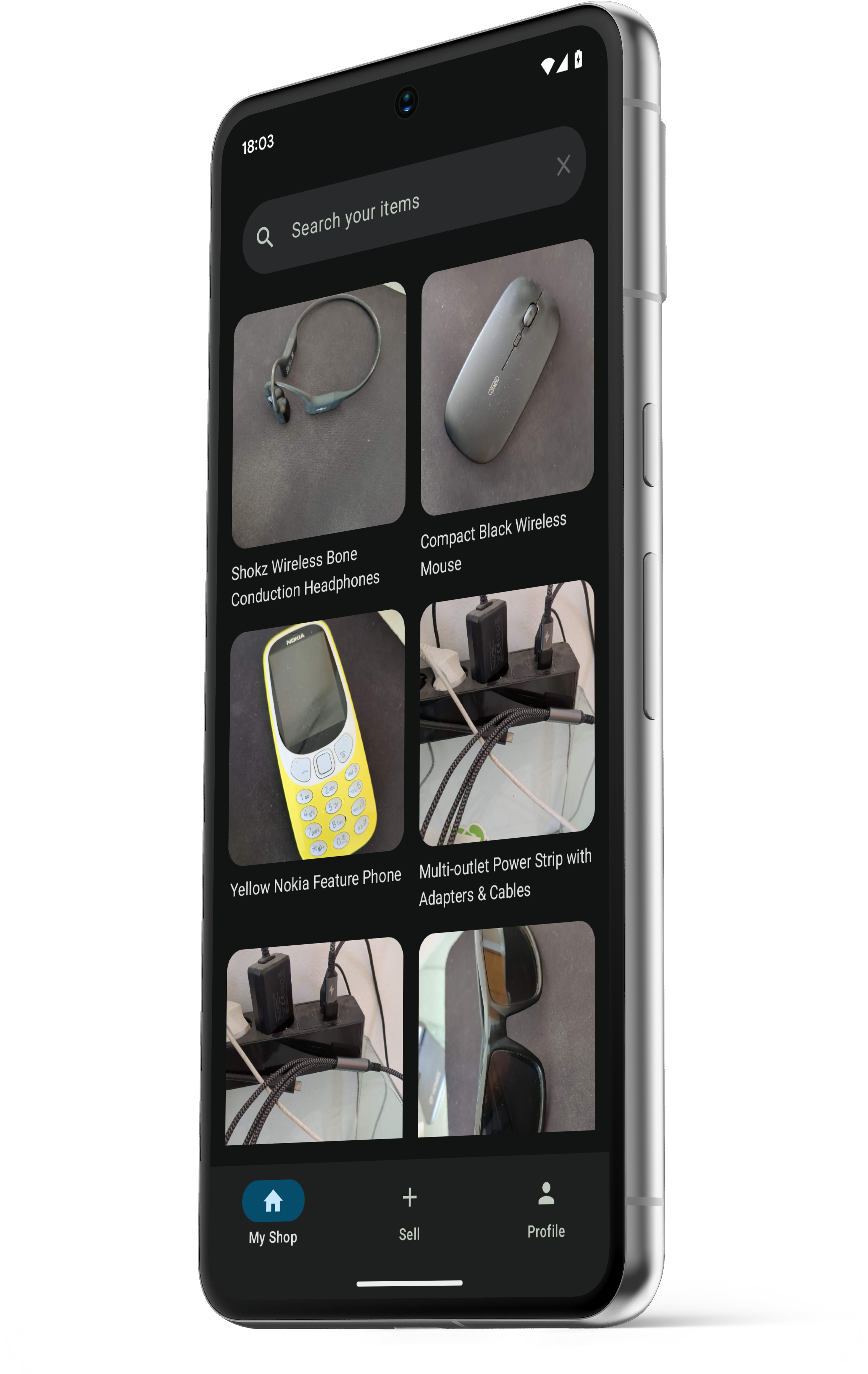 BazarAI app preview on a phone